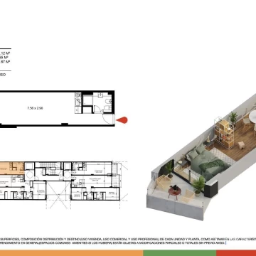 Venta departamento 1 ambiente con balcón en  Palermo Hollywood