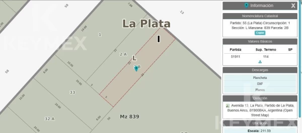 Lote en venta en 13 entre 58 y 59 - La Plata