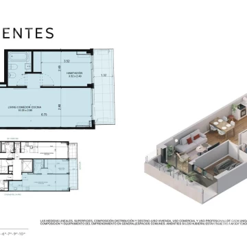 Venta departamento 2 ambientes con balcón en Belgrano
