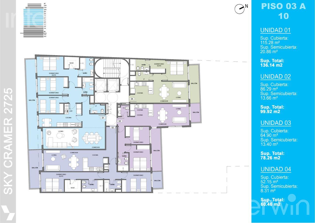 plano planta piso 3 a 10