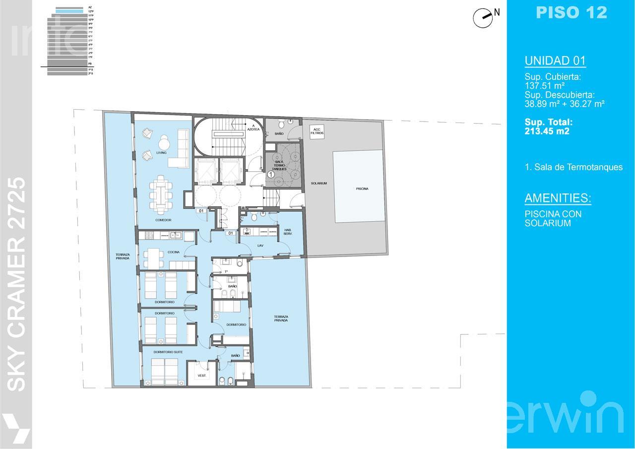plano planta piso 12