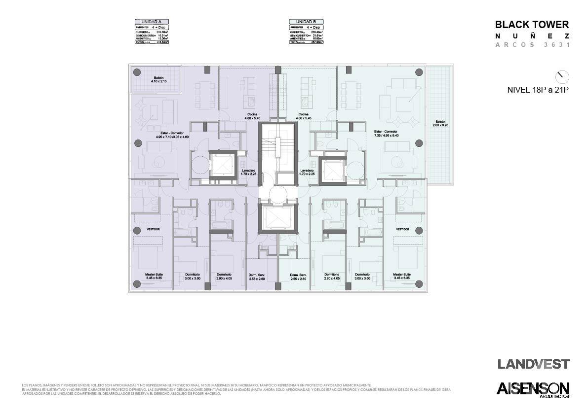 plano piso 18 a 21