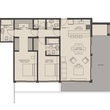 Departamento 3 ambientes en Buenos Aires Golf