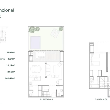 Departamento de 3 ambientes en dúplex con galería cubierta con parrilla   jardín.