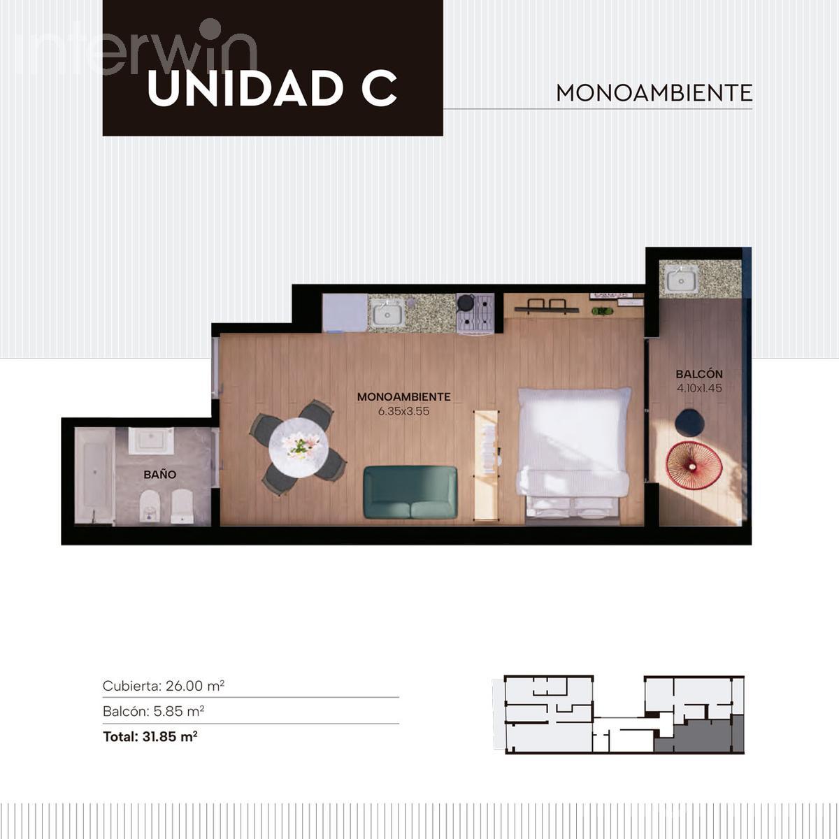 plano unidad C piso 1 al 7