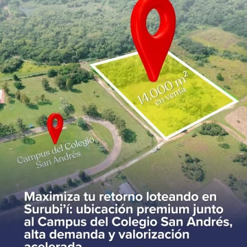 Súper Oportunidad Terreno de 14.000 m2 en Surubí´i Mariano Roque Alonso