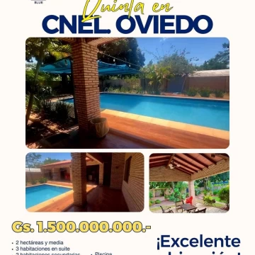 Casa Quinta amoblada  en venta de 2.5 hectáreas en Cnel. Oviedo Gs. 1.500.000.000.-