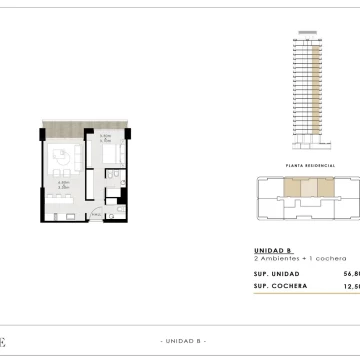 Departamento en Venta 1 dormitorio en suite   cochera.