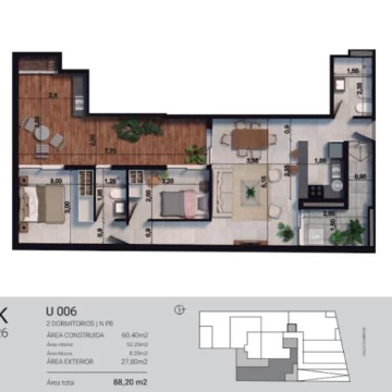 Venta Apartamento 2 Dormitorios en Pocitos