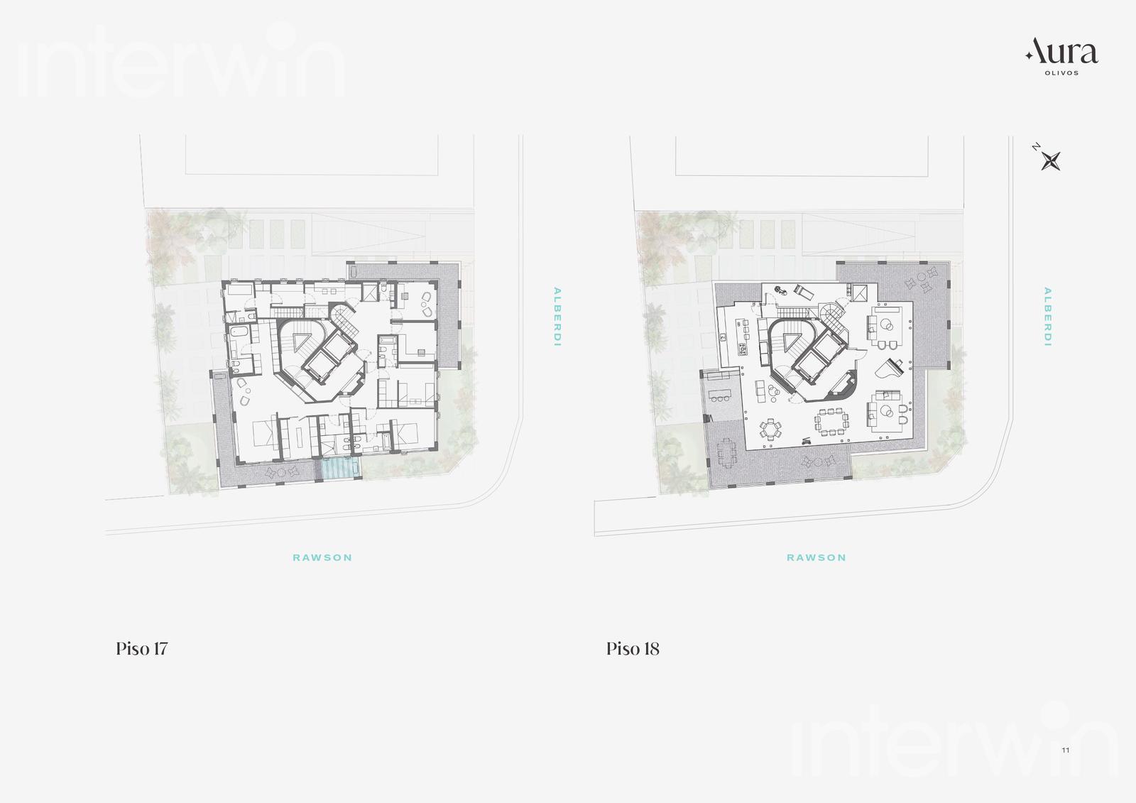plano planta piso 17 y 18