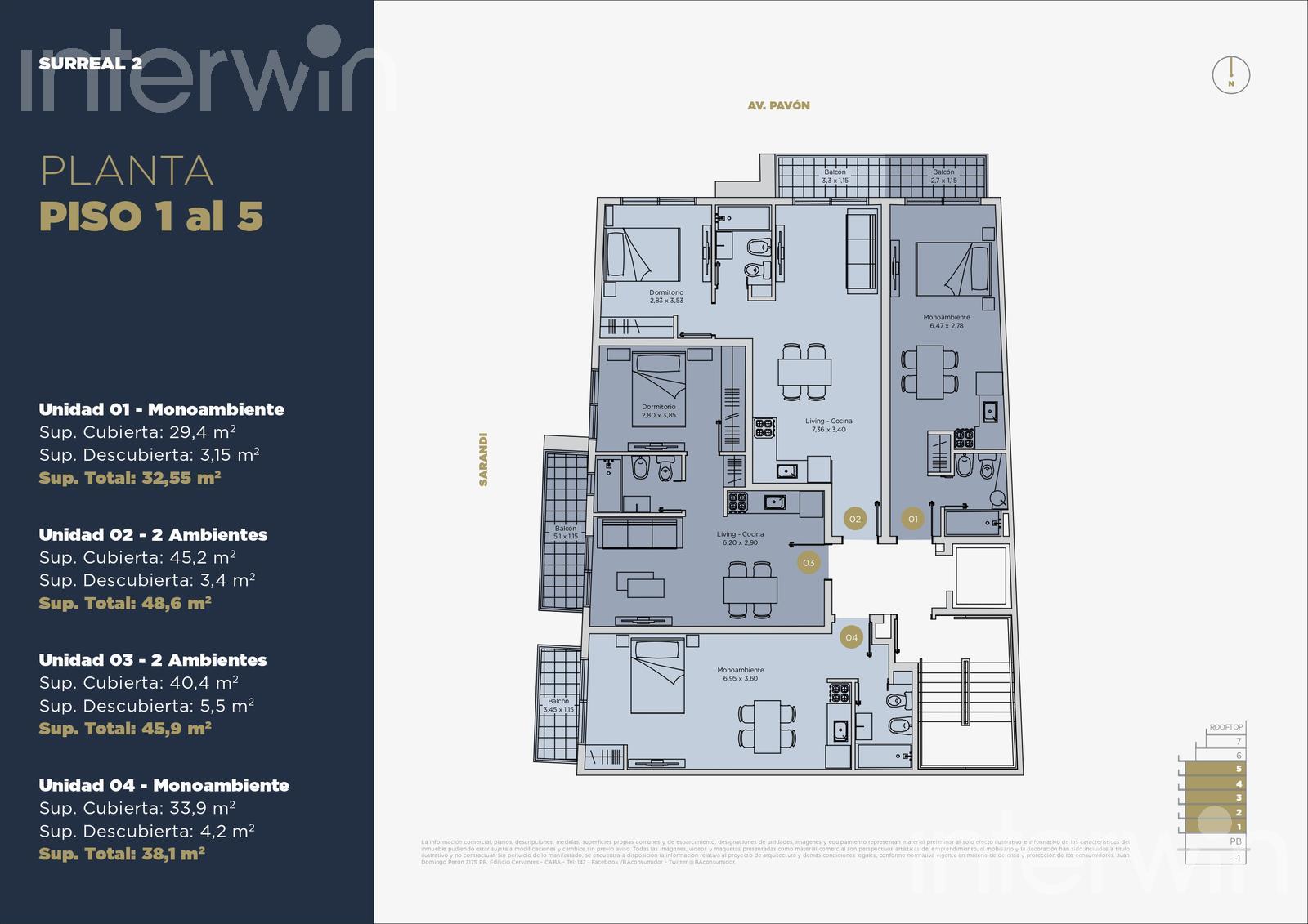 plano planta piso 1 a 5