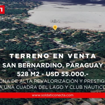Terreno a una cuadra del lago en San Bernardino
