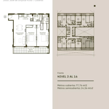 Venta, en construcción: departamento 3 ambientes - URQUIZA 455O, Caseros