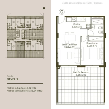 Venta, en construcción: departamento 2 ambientes - URQUIZA 455O, Caseros