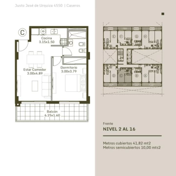 Venta, en construcción: departamento 2 ambientes - URQUIZA 455O, Caseros