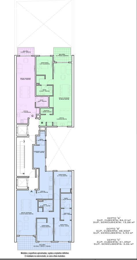 plano planta piso  2 al 5