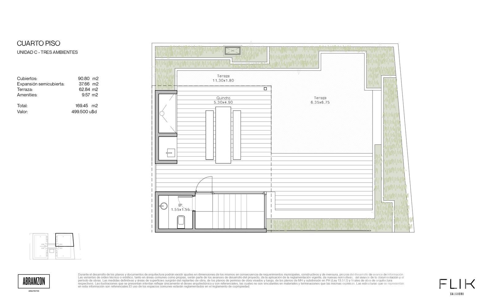 plano terraza unidad 4C