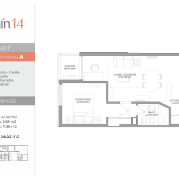 Departamento de 1 dorm en Venta en Nueva Cordoba