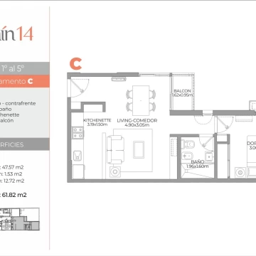 Departamento 1 dorm en venta Nueva Cordoba