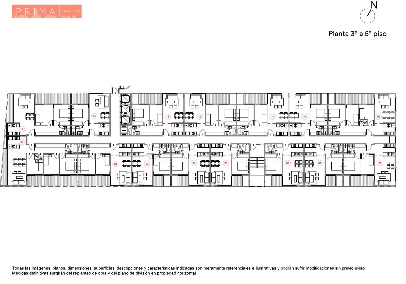 plano planta piso 3 a 5