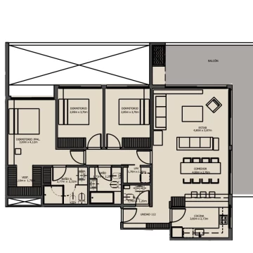 Departamento 3 ambientes en Buenos Aires Golf