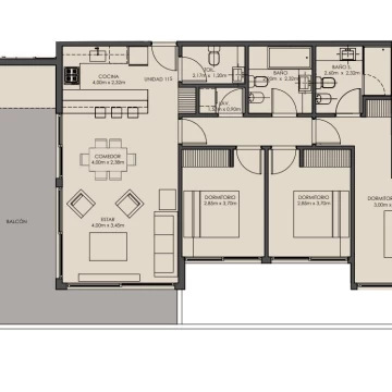 Departamento 3 ambientes en Buenos Aires Golf