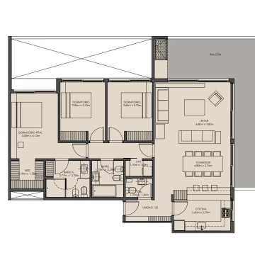 Departamento 3 ambientes en Buenos Aires Golf