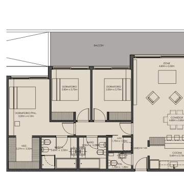 Departamento 3 ambientes en Buenos Aires Golf