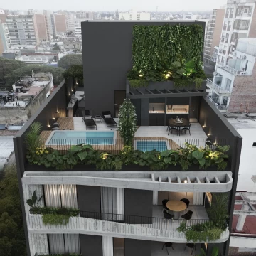 Departamento de 3 dormitorios en construcción con terraza exclusiva y pileta en Rosario Centro