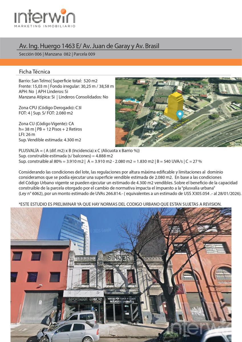 Terreno en San Telmo