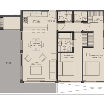 Departamento 3 ambientes en Buenos Aires Golf