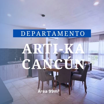 Departamento 2 recámaras, Cancún Centro, ARTI-KA