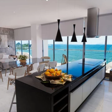 Departamento sobre el malecón Vista al Mar de 2 Recámaras