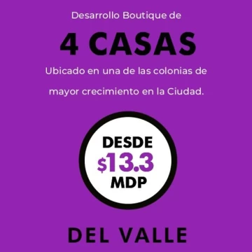 Venta Anticipada ultima casa con terraza y roof garden privado en un conjunto boutique ubicado en del valle centro heriberto frias