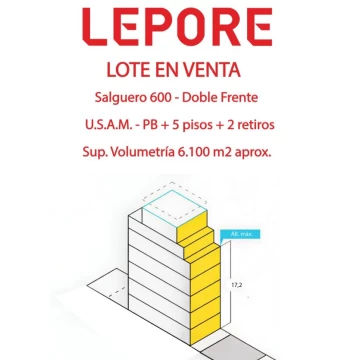 VENTA LOTE DOBLE FRENTE ALMAGRO