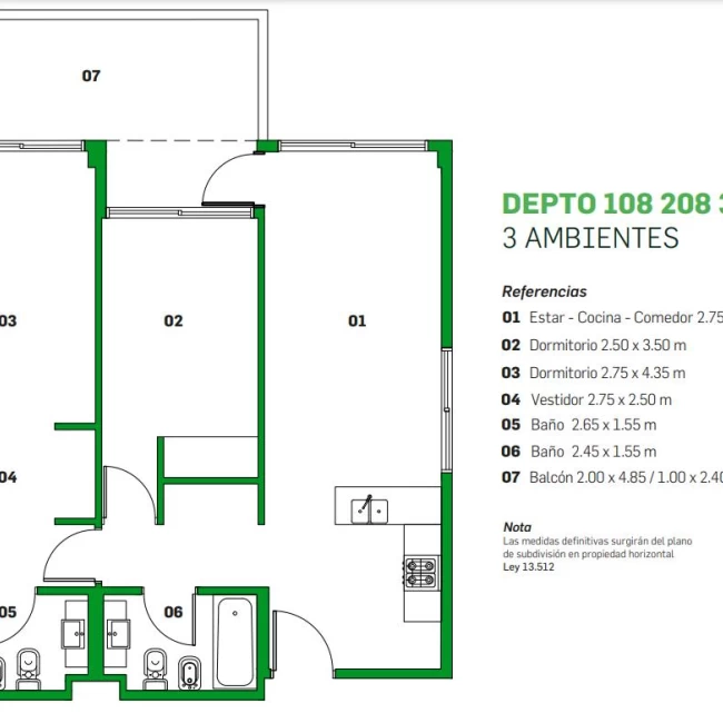 Venta departamento 3 ambientes en suite en Villa Urquiza a estrenar 