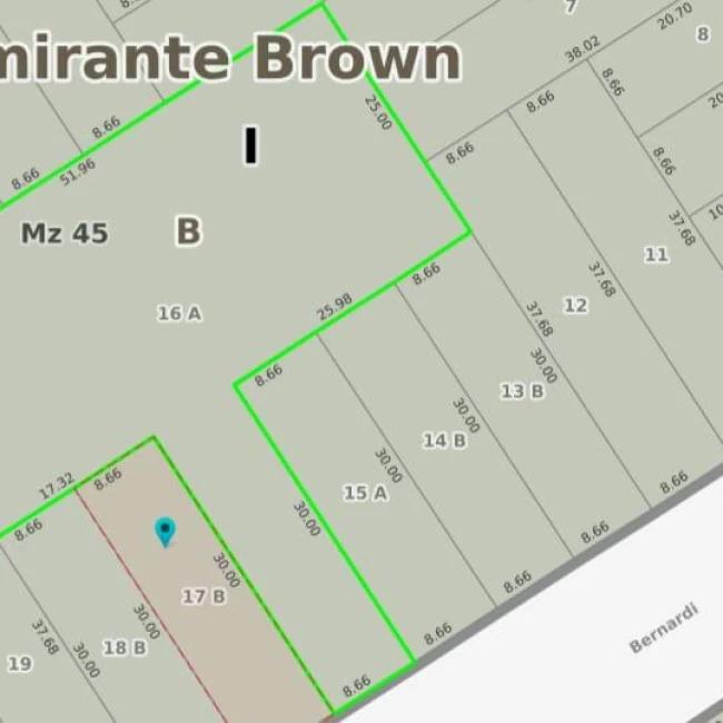 Terreno 1820 m²