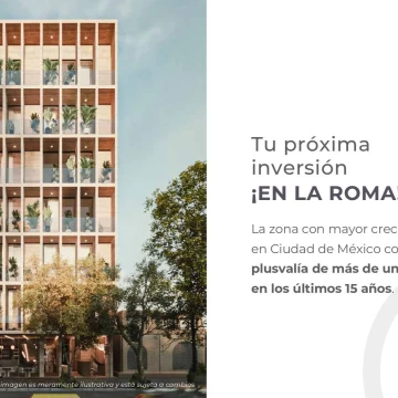 Aprovecha descuento enero del 3% en Casa Roma 269 Depa tipo loft  con 1 baño