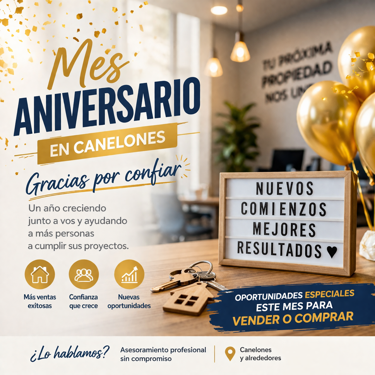 Inmobiliaria en Canelones: mes aniversario con oportunidades para vender o comprar