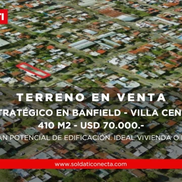 Terreno de 410m2 con casa y galpones en Villa Centenario