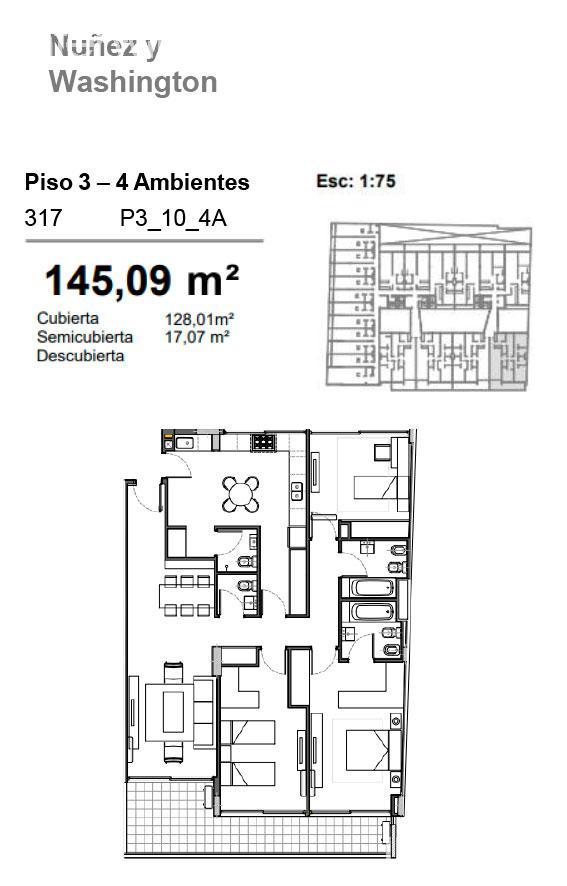 plano planta piso  3 unidad 317