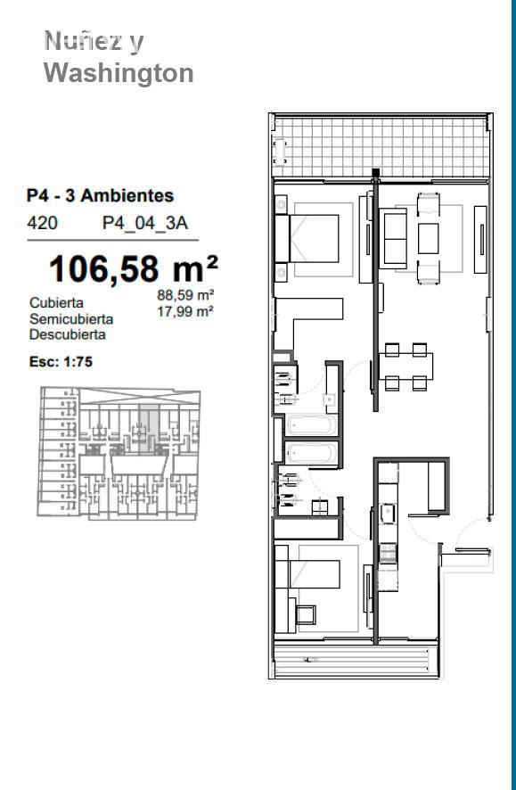 plano planta piso  4  unidad 420