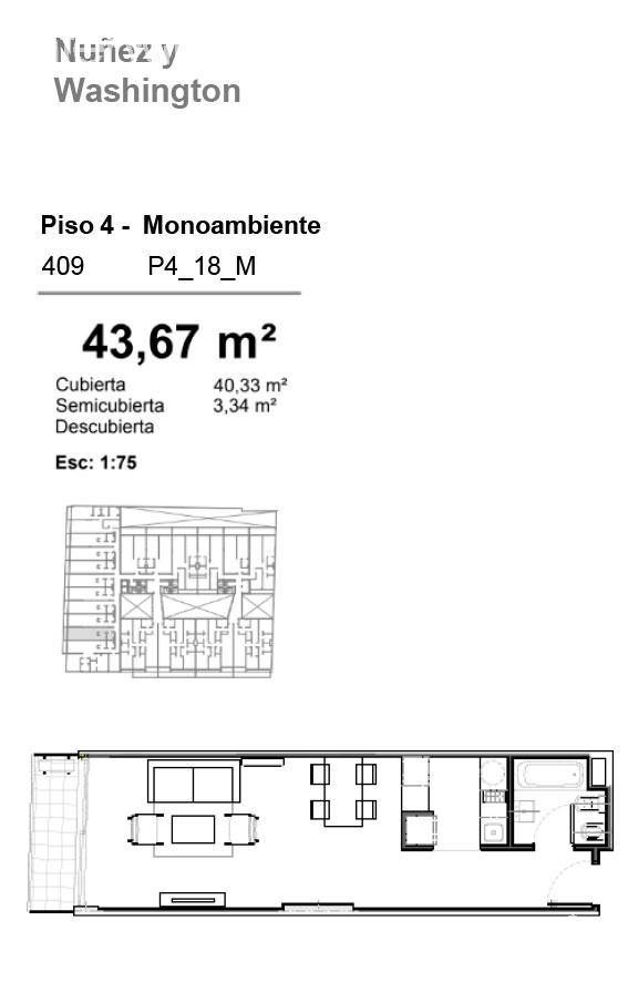 plano planta piso  4 unidad 409