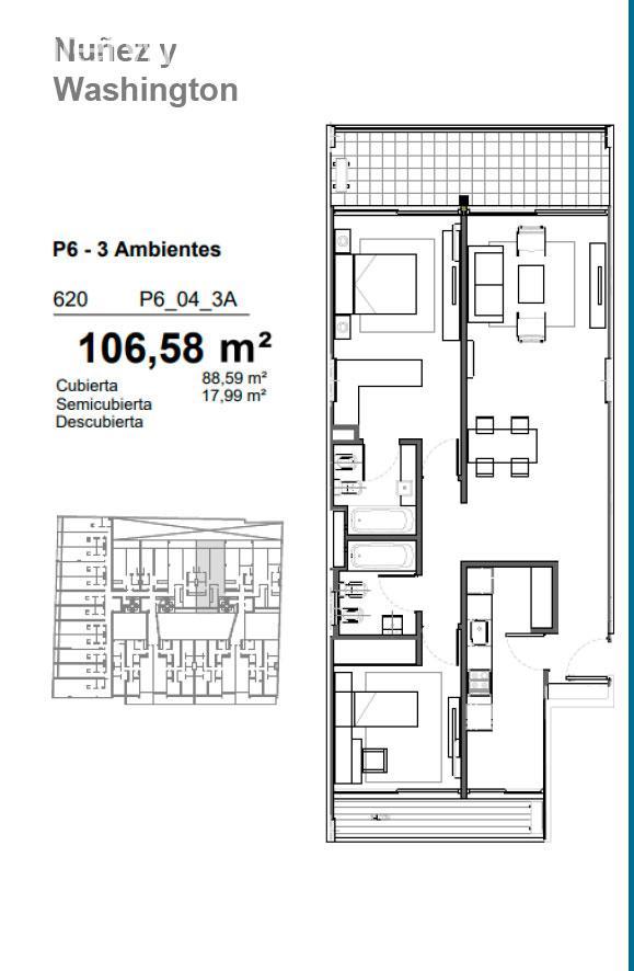 plano planta piso  6 unidad 620