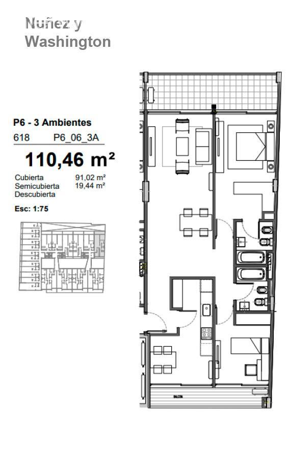 plano planta piso  6 unidad 618