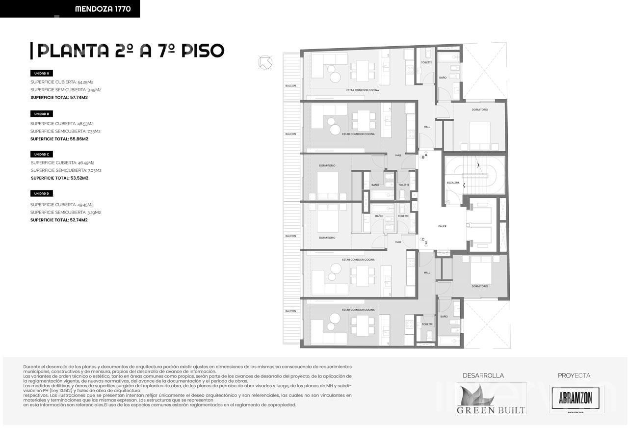 plano planta piso 2 a 7