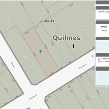 VENTA DE LOTE EN PEATONAL RIVADAVIA – QUILMES CENTRO - IDEAL INVERSOR
