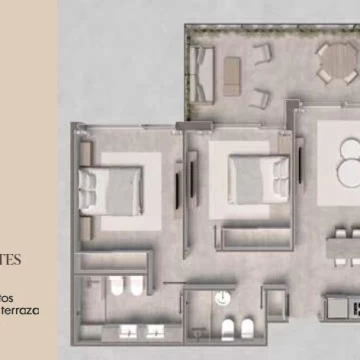 Departamento 3 ambientes  c/ parrilla - Tortugas Woods