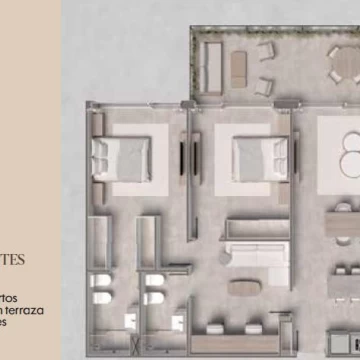 Departamento 3 ambientes Plus  c/ parrilla - Tortugas Woods