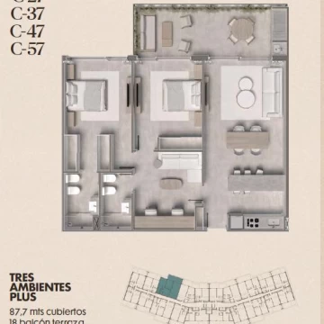Departamento en Tortugas Woods KM 38, 5 Panamericana Ramal Pilar 